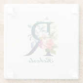 フローラファンシーモノグラム文字R ガラスコースター (裏面)