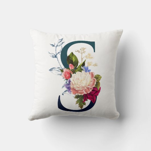 フローラファンシーモノグラム文字S クッション (裏面)