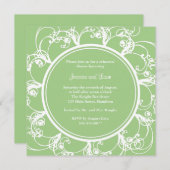 フローラファンシーリハーサルディナー招待状(緑) 招待状 (正面/裏面)