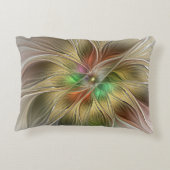 フローラファンタジーと金ゴールドモダン抽象芸術 アクセントクッション (裏面)