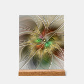 フローラファンタジーと金ゴールドモダン抽象芸術 アクリルサイン (正面)