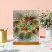 フローラファンタジーと金ゴールドモダン抽象芸術 アクリルサイン (ウェディング)