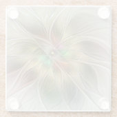 フローラファンタジーと金ゴールドモダン抽象芸術 ガラスコースター (裏面)