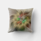 フローラファンタジーと金ゴールドモダン抽象芸術 クッション (裏面)