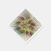 フローラファンタジーと金ゴールドモダン抽象芸術 スタンダードカクテルナプキン (角)