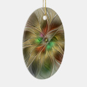 フローラファンタジーと金ゴールドモダン抽象芸術 セラミックオーナメント (右)