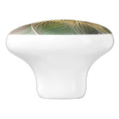 フローラファンタジーと金ゴールドモダン抽象芸術 セラミックノブ (側面)