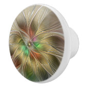 フローラファンタジーと金ゴールドモダン抽象芸術 セラミックノブ (右)