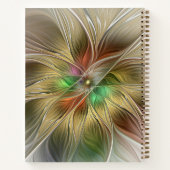 フローラファンタジーと金ゴールドモダン抽象芸術 ノートブック (裏面)