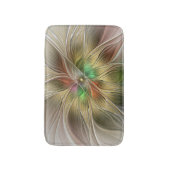 フローラファンタジーと金ゴールドモダン抽象芸術 バスマット (正面縦)