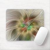 フローラファンタジーと金ゴールドモダン抽象芸術 マウスパッド (マウス)