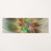 フローラファンタジーと金ゴールドモダン抽象芸術 ヨガマット (正面(横))