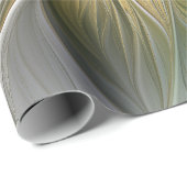 フローラファンタジーと金ゴールドモダン抽象芸術 ラッピングペーパー (ロールコーナー)