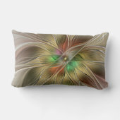 フローラファンタジーと金ゴールドモダン抽象芸術 ランバークッション (裏面)