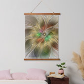 フローラファンタジーと金ゴールドモダン抽象芸術 吊り下げ型タペストリー (寝室)