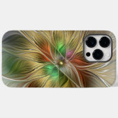 フローラファンタジーと金ゴールドモダン抽象芸術 Case-Mate iPhoneケース (裏面 (横))