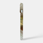 フローラファンタジーと金ゴールドモダン抽象芸術 iPhone 15ケース (左側面)