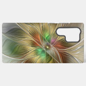 フローラファンタジーと金ゴールドモダン抽象芸術 SAMSUNG GALAXYケース (裏面横)