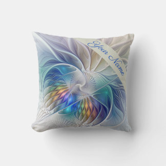 フローラファンタジーカラフル、抽象芸術アート花名 クッション