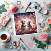 フローラファンタジーハートネズミ水色バレンタイン シーズンカード