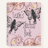 フローラファンタジーパーソナライズされたスケッチ ノートブック (正面)