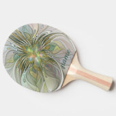 フローラファンタジーモダンフラクタルアートフラワー金ゴールド名 卓球ラケット (横)