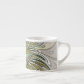 フローラファンタジーモダンフラクタル芸術花金ゴールド エスプレッソカップ (右)