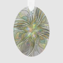 フローラファンタジーモダンフラクタル芸術花金ゴールド オーナメント