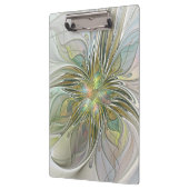 フローラファンタジーモダンフラクタル芸術花金ゴールド クリップボード (左)