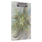 フローラファンタジーモダンフラクタル芸術花金ゴールド クリップボード (右)