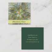 フローラファンタジーモダンフラクタル芸術花金ゴールド スクエア名刺 (正面/裏面)