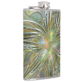 フローラファンタジーモダンフラクタル芸術花金ゴールド フラスク (右)