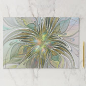 フローラファンタジーモダンフラクタル芸術花金ゴールド ペーパーパッド (インサイチュ)