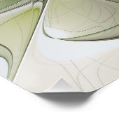 フローラファンタジーモダンフラクタル芸術花金ゴールド ポスター (コーナー)