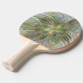フローラファンタジーモダンフラクタル芸術花金ゴールド 卓球ラケット (正面アングル)