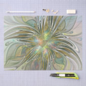 フローラファンタジーモダンフラクタル芸術花金ゴールド 薄葉紙 (クラフト)