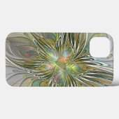 フローラファンタジーモダンフラクタル芸術花金ゴールド Case-Mate iPhoneケース (裏面 (横))