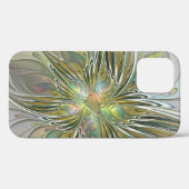 フローラファンタジーモダンフラクタル芸術花金ゴールド Case-Mate iPhoneケース (裏面 (横))