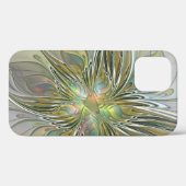 フローラファンタジーモダンフラクタル芸術花金ゴールド Case-Mate iPhoneケース (裏面 (横))