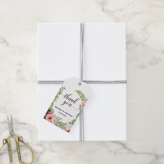 フローラファンタジー結婚式の引き出物ありがとう ギフトタグ (より糸付き)