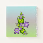 フローラファンタジー薄紫緑の花フラクタル名 ノートブック (裏面)