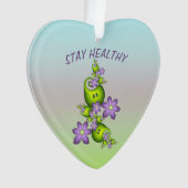 フローラファンタジー薄紫花グリーンシェイプフラクタル オーナメント (正面)