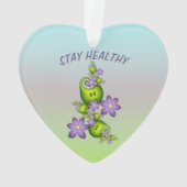 フローラファンタジー薄紫花グリーンシェイプフラクタル オーナメント (裏面)