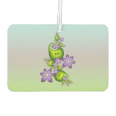 フローラファンタジー薄紫花グリーンシェイプフラクタル カーエアーフレッシュナー (裏面)