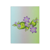 フローラファンタジー薄紫花グリーンシェイプフラクタル ノートパッド (回転)