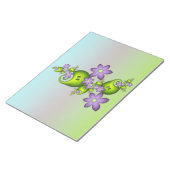 フローラファンタジー薄紫花グリーンシェイプフラクタル ノートパッド (アングル)