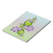 フローラファンタジー薄紫花グリーンシェイプフラクタル ノートパッド (回転)