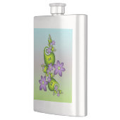 フローラファンタジー薄紫花グリーンシェイプフラクタル フラスク (左)
