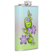 フローラファンタジー薄紫花グリーンシェイプフラクタル フラスク (右)