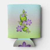 フローラファンタジー薄紫花グリーンシェイプフラクタル 缶クーラー (裏面)